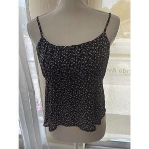 NEW ACTIVE BASIC floral tie top in black floral
